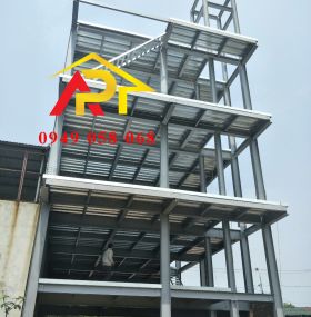 KẾT CẤU KHUNG THÉP NHÀ PHỐ M04