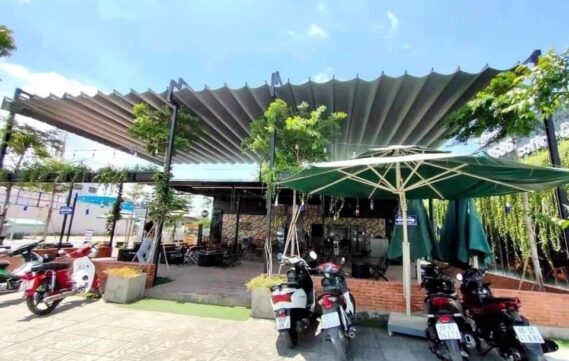 MÁI BẠT XẾP QUÁN CAFE M02 2