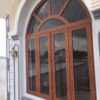 CỬA SỔ 4 CÁNH VÂN GỖ - KIỂU VÒM S01