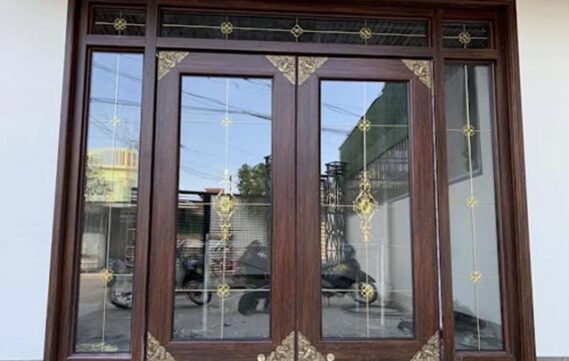 CỬA 2 CÁNH VÂN GỖ TRẮC - HỆ THỦY LỰC AP1 2
